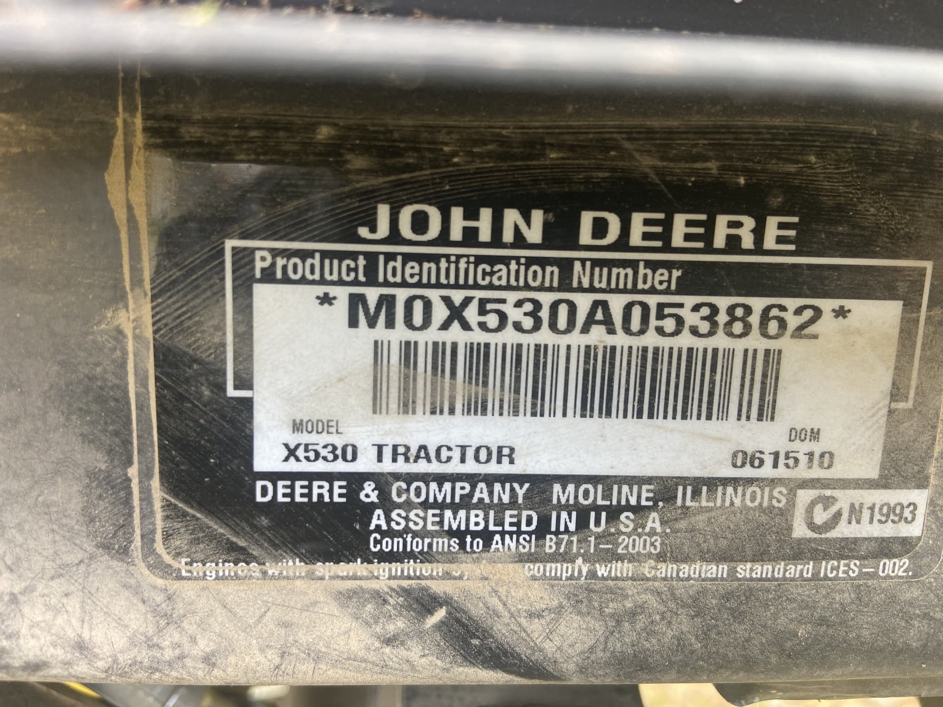 2010 John Deere X530 Image