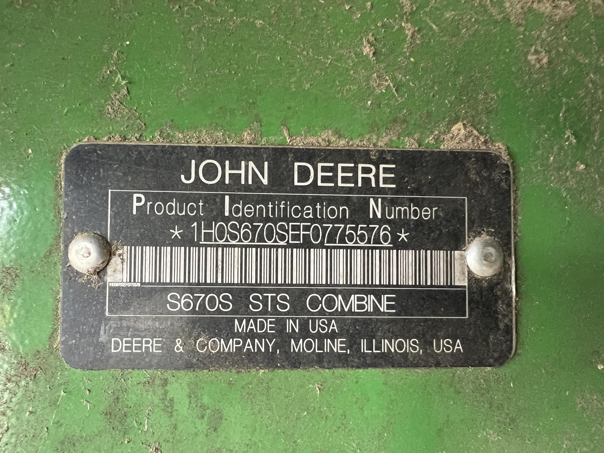 2015 John Deere S670