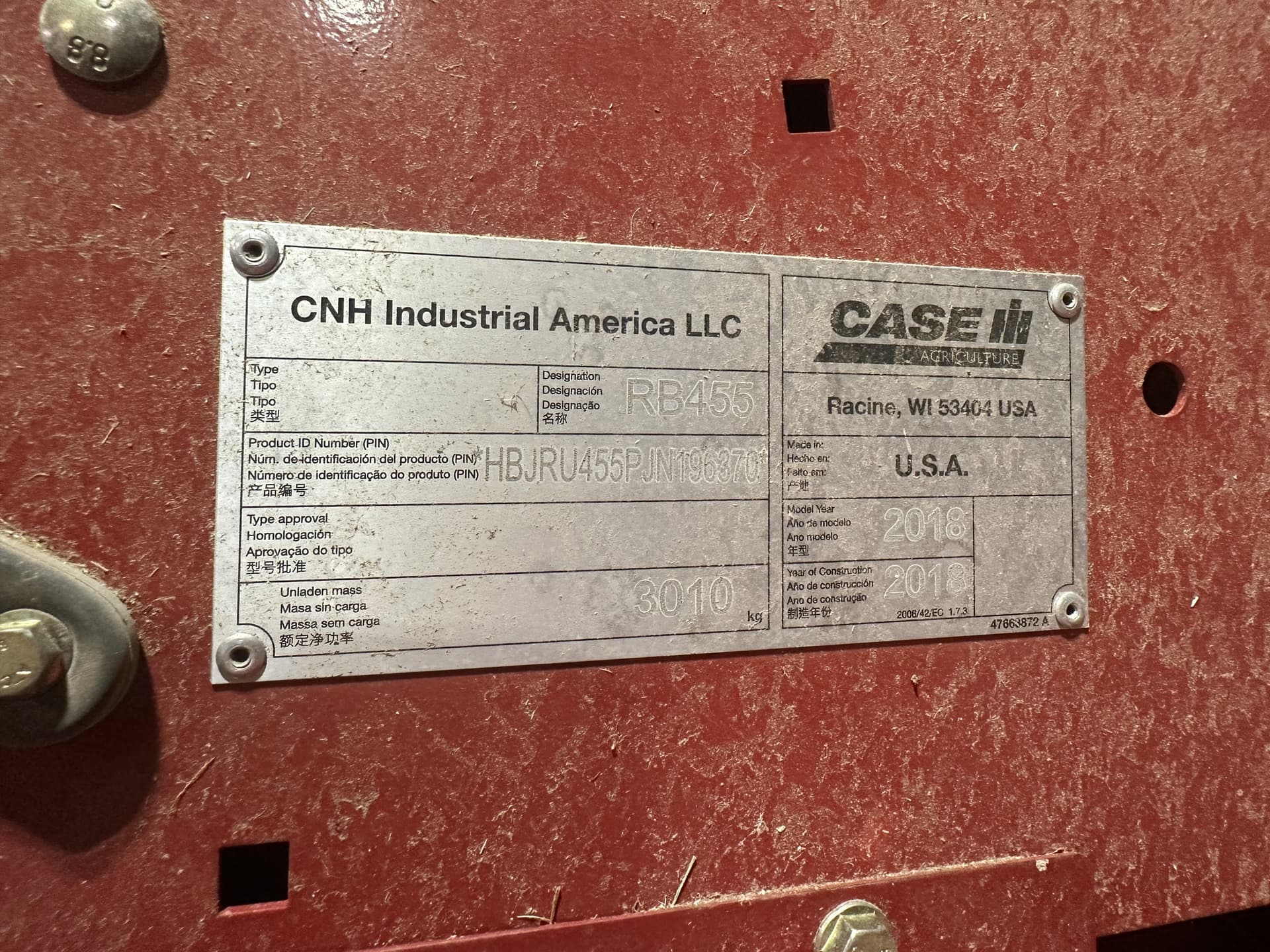2018 Case IH RB455A Image