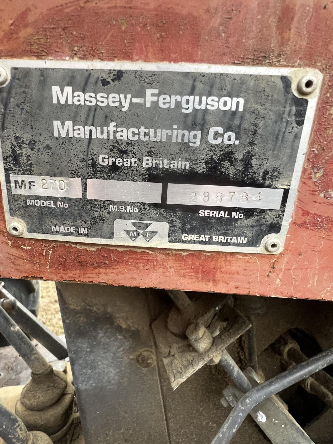 1986 Massey Ferguson 270 Image