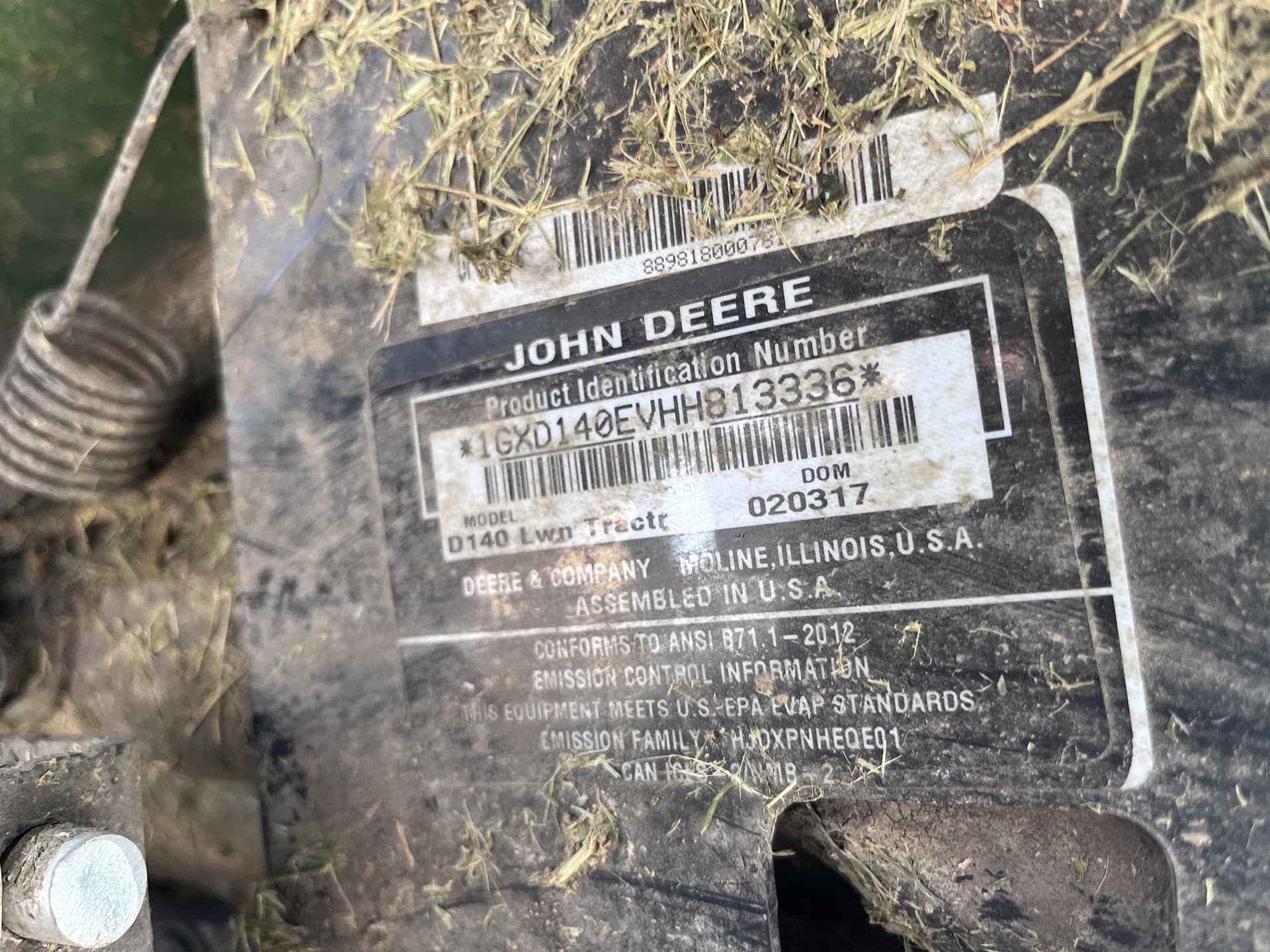 2017 John Deere D140 Image