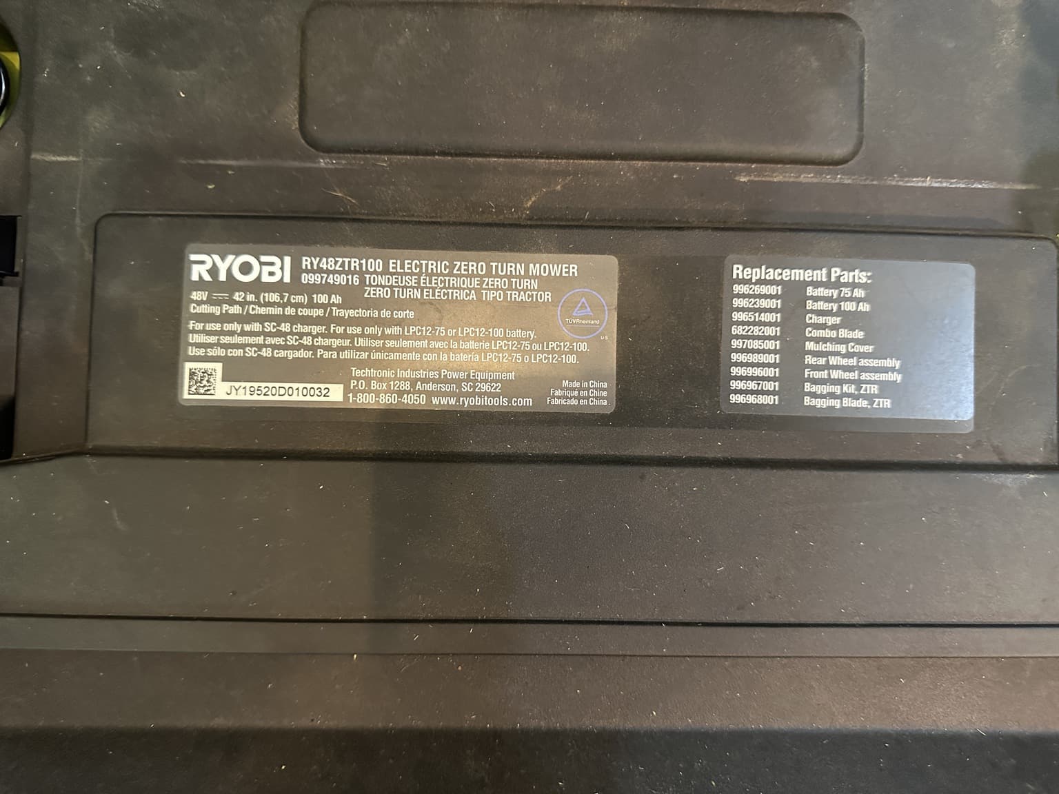 Miscellaneous RYOBI RY48ZTR100 Image