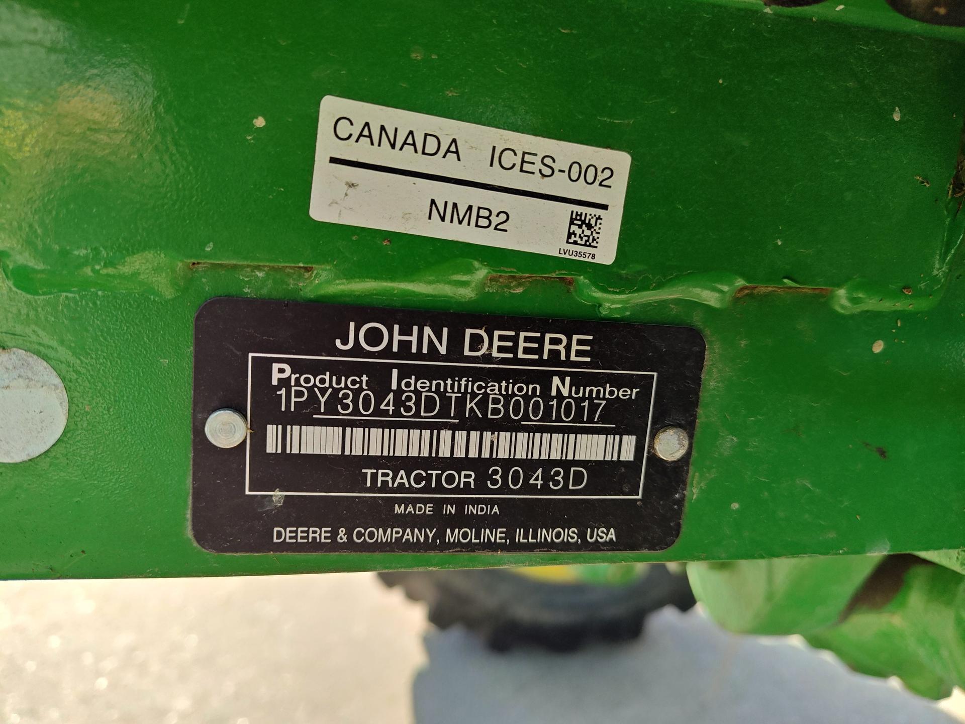 2019 John Deere 3043D