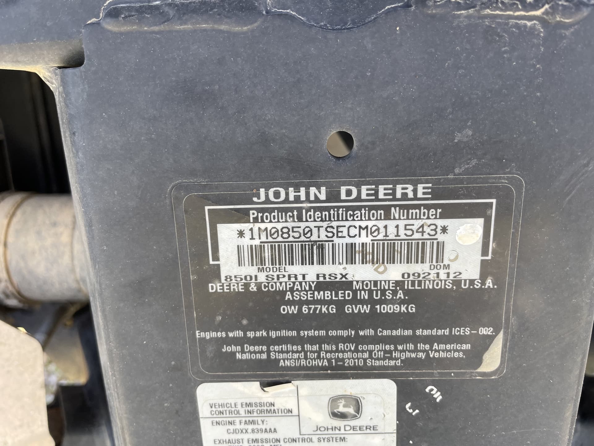 2012 John Deere RSX 850I Wright Implement