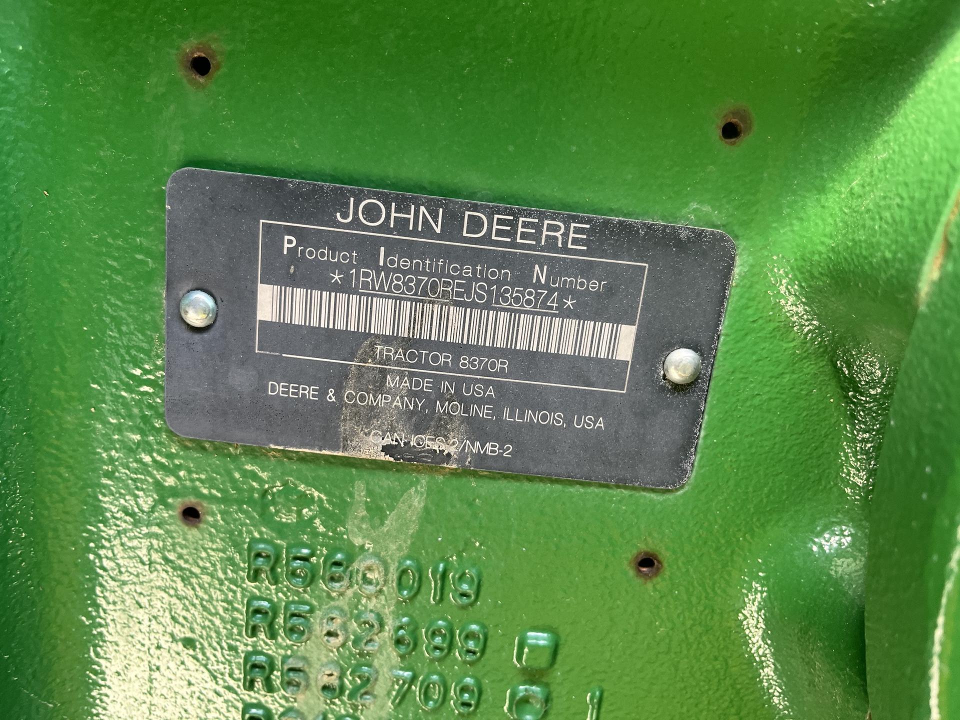 2018 John Deere 8370R