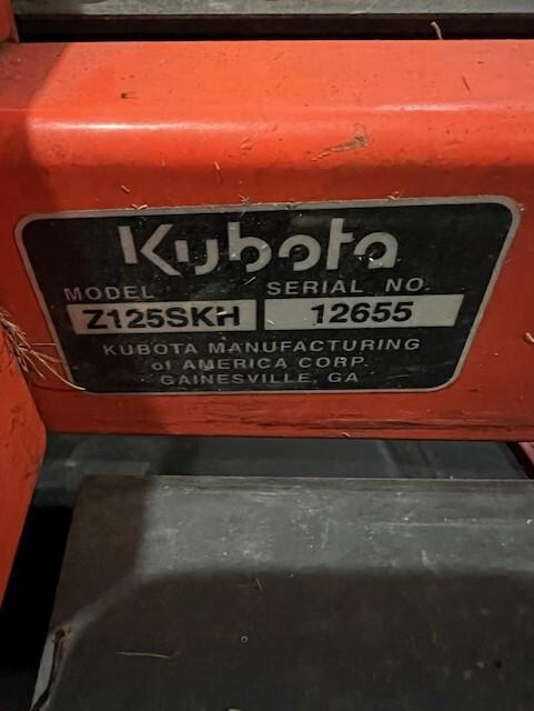 2019 Kubota Z125S