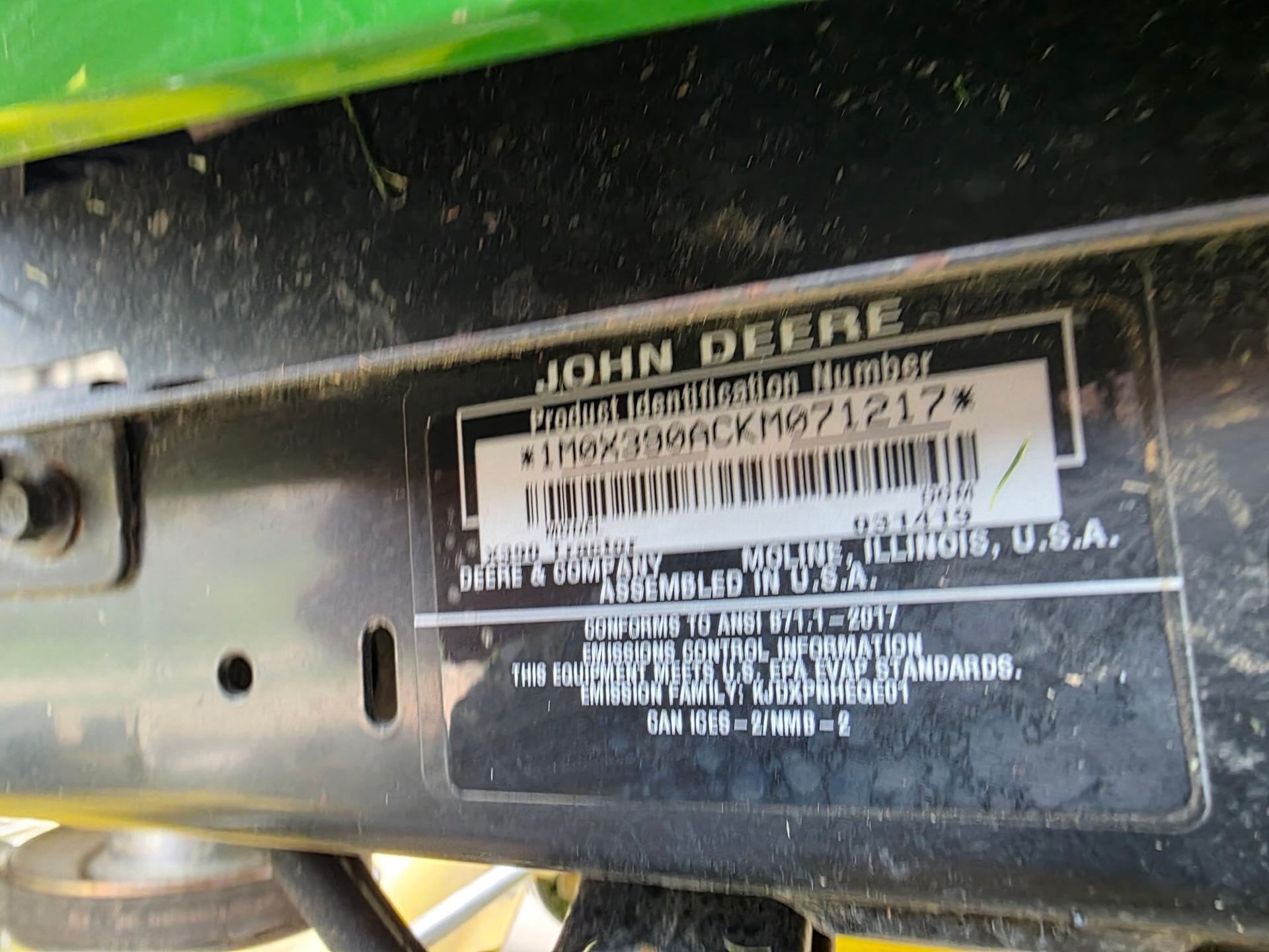 2019 John Deere X390 Image