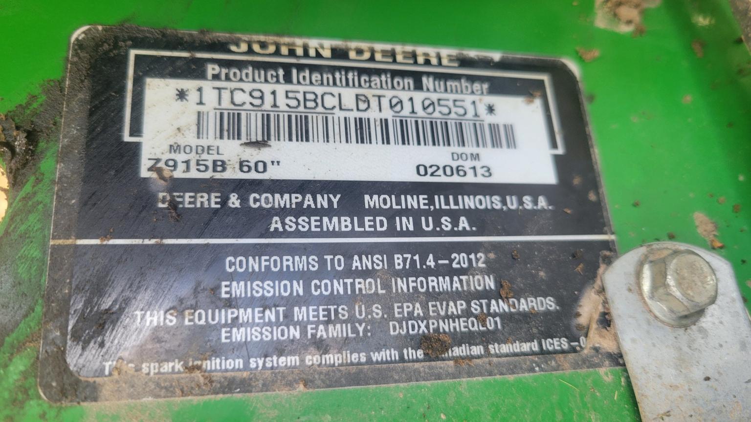 2013 John Deere Z915B Image