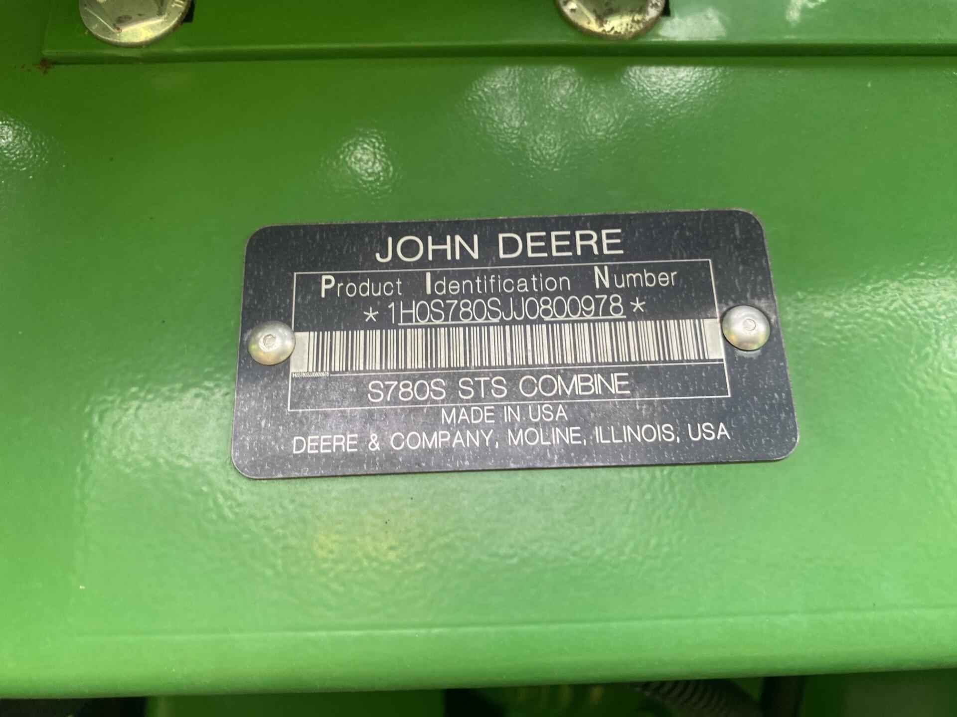 2018 John Deere S780 Image