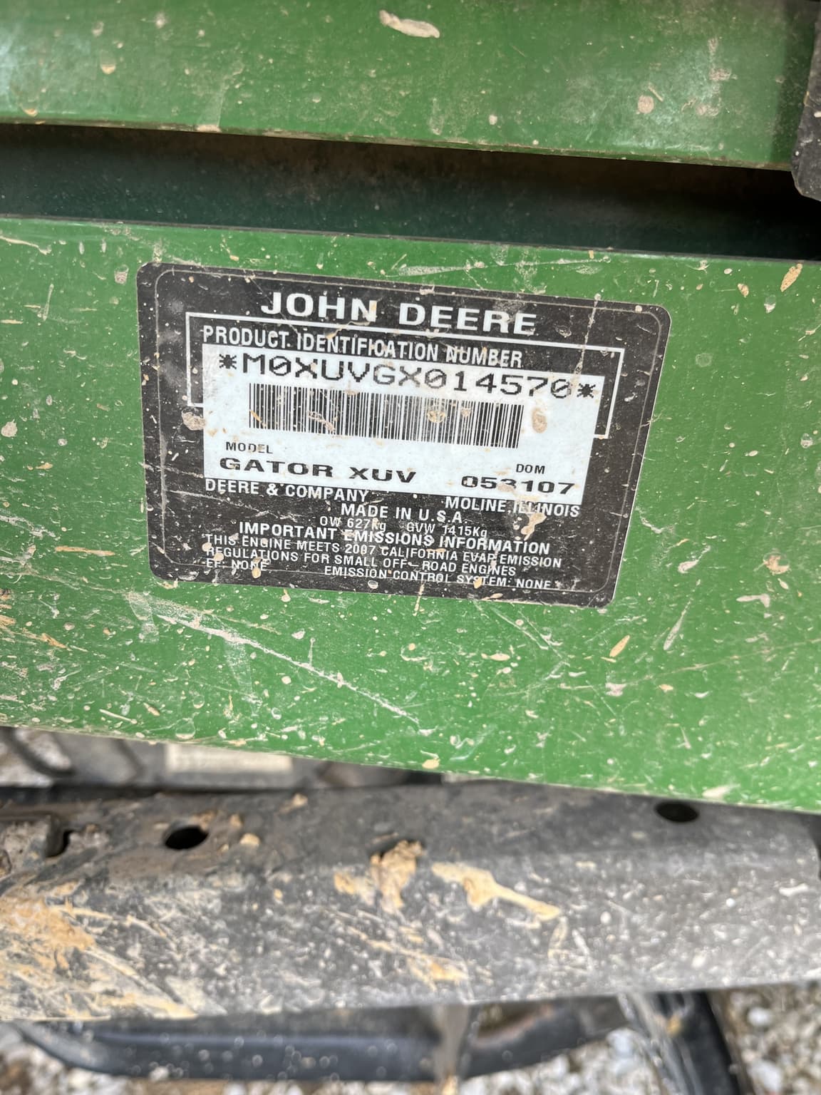 2007 John Deere XUV 620I GREEN Image