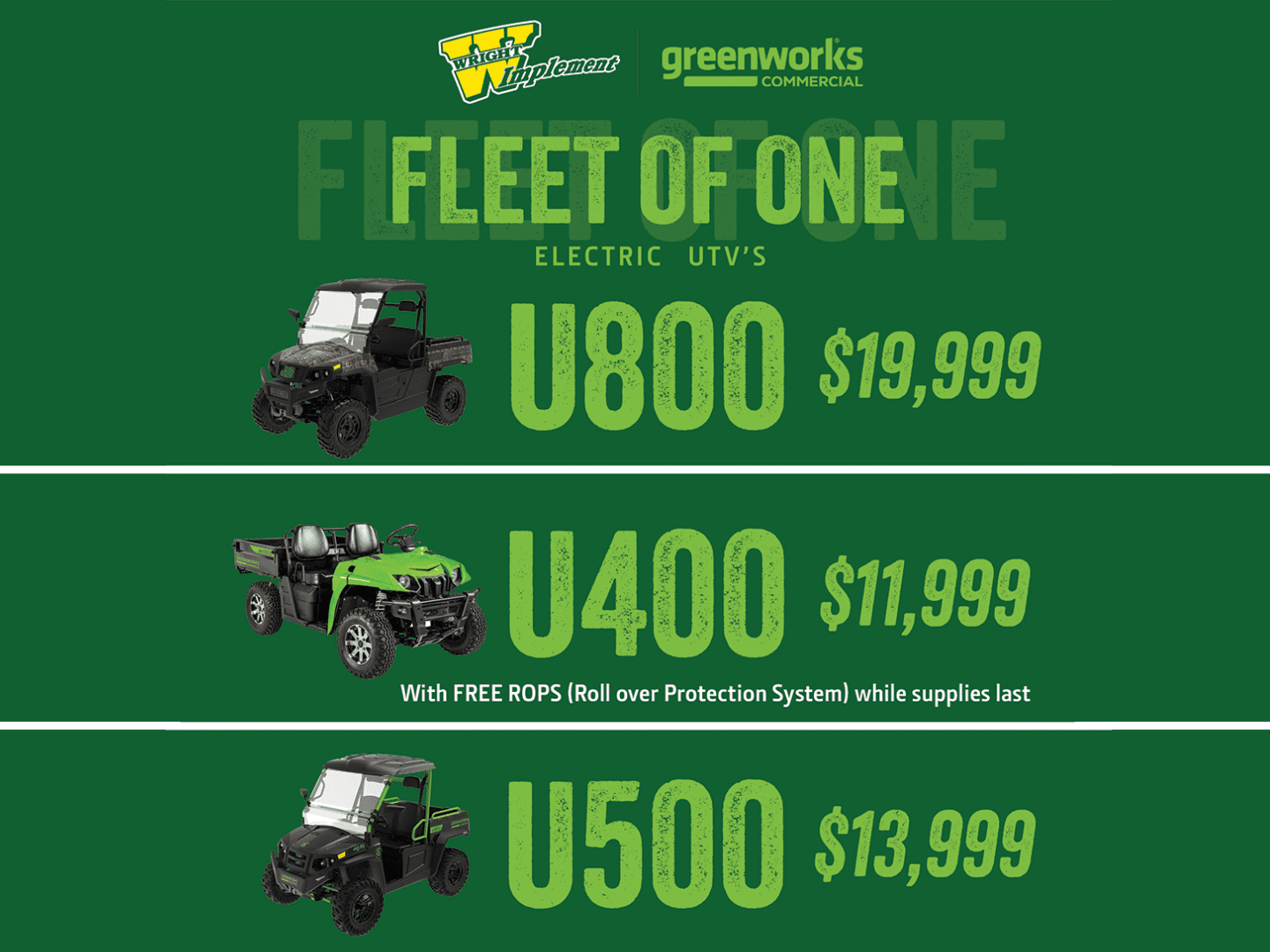 Greenworks “Fleet of One” UTV