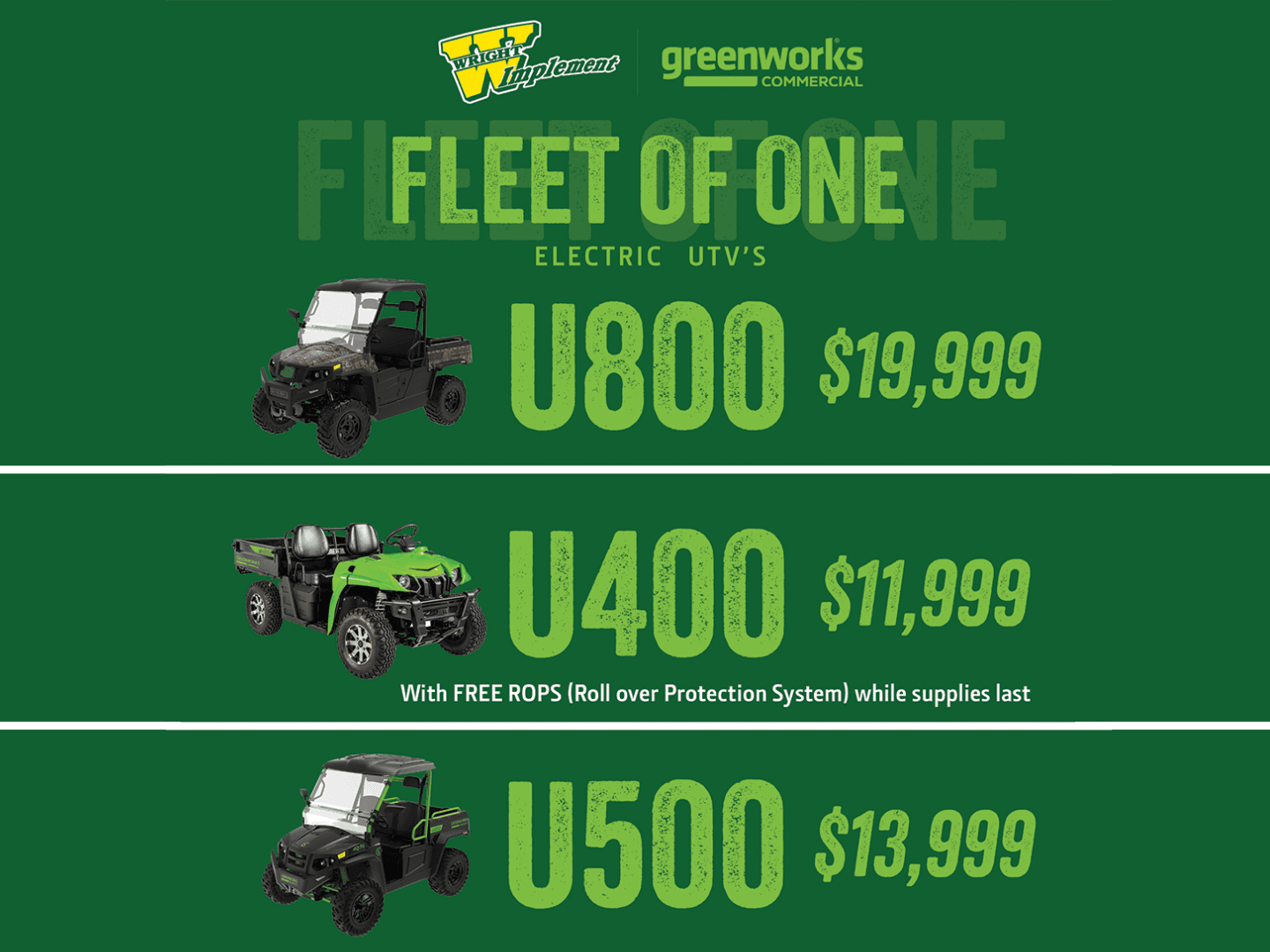 Greenworks “Fleet of One” UTV