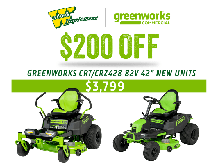 Greenworks CRT/CRz428 82V 42″ New Units