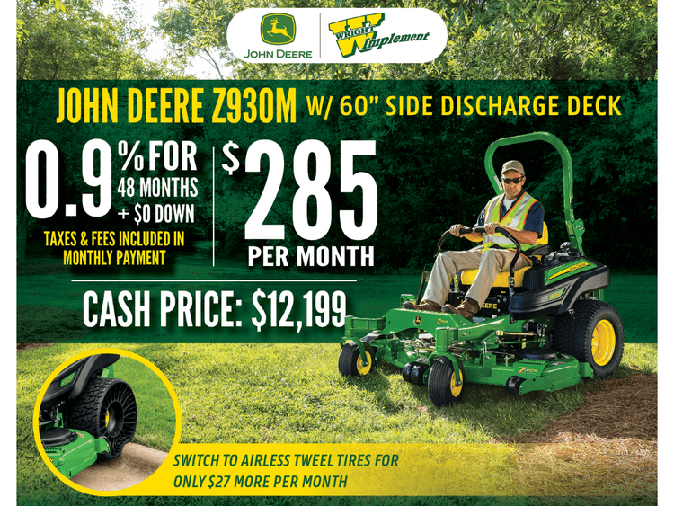 Z930M W/Side Discharge Mower Deck
