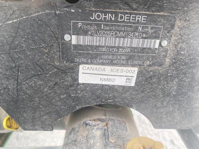 2021 John Deere 2025R