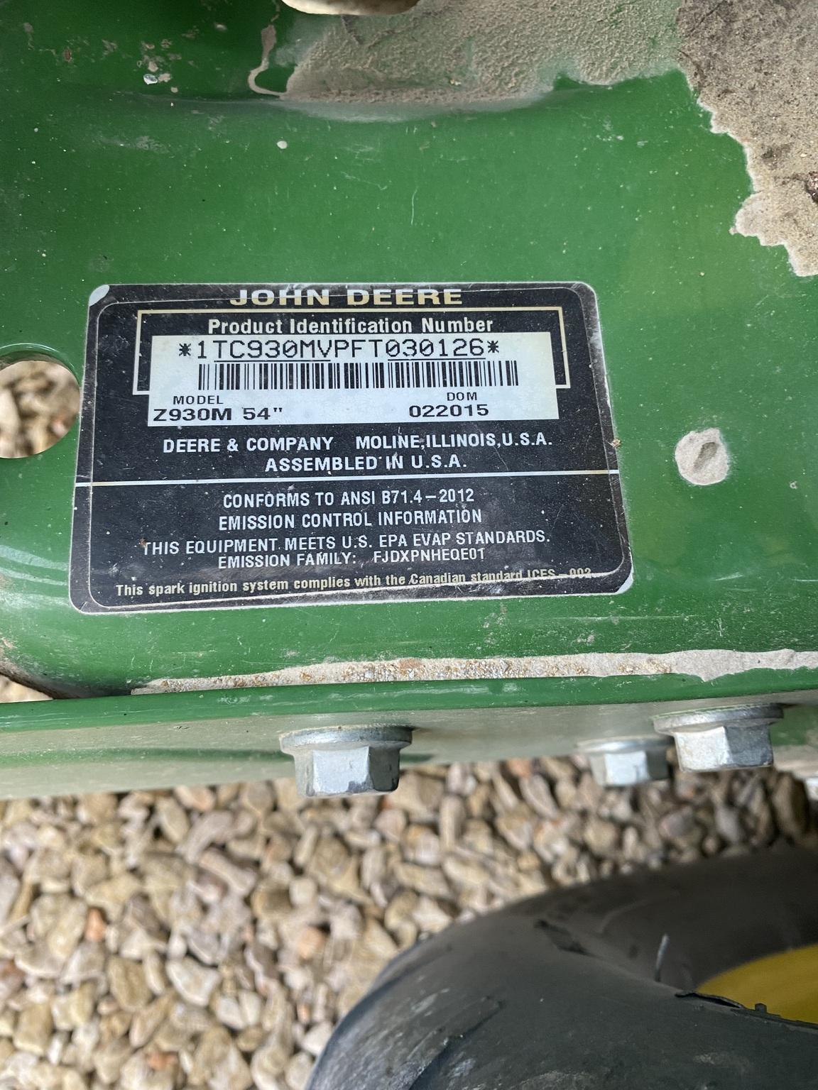 2015 John Deere Z930M