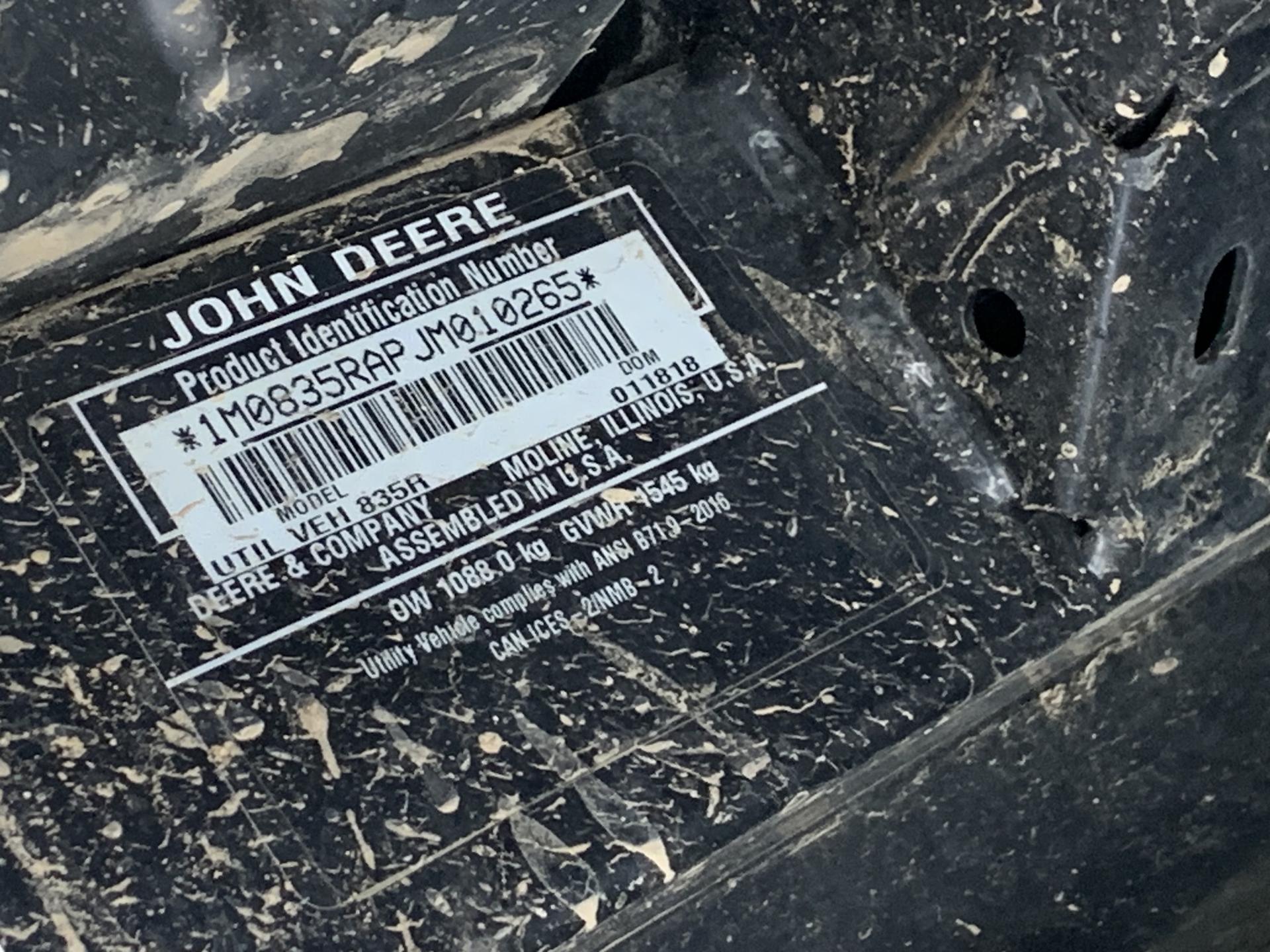 2018 John Deere XUV 835R